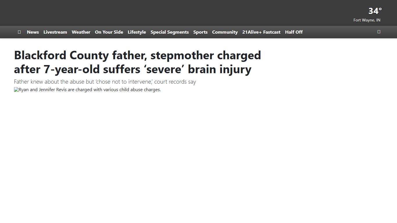 Blackford County father, stepmother charged after 7-year-old suffers ‘severe’ brain injury