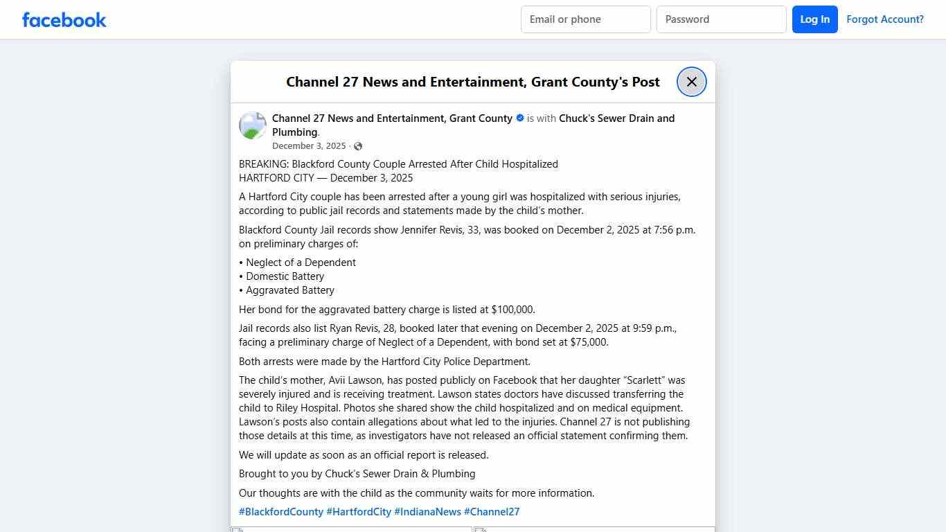 BREAKING:... - Channel 27 News and Entertainment, Grant County | Facebook